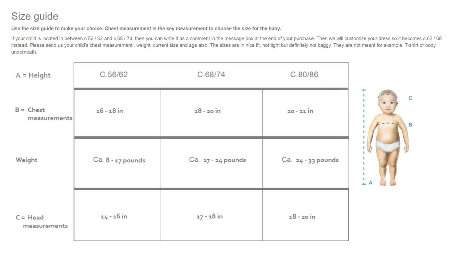 Size guide english